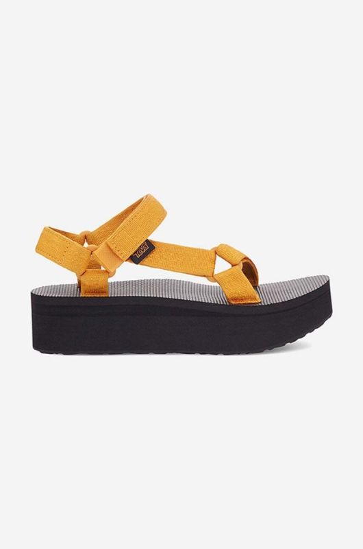 Сандалі Teva Flatform Universal Vegan жіночі колір жовтий на платформі 1008844.TTSN-TTSN