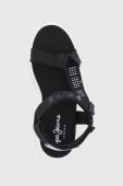 Сандалі Pepe Jeans Grub Logo жіночі колір чорний на платформі