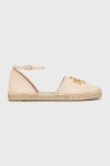 Шкіряні еспадрилі Tory Burch Eleanor Dorsay колір бежевий