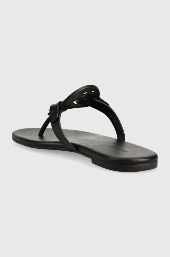 Шкіряні в'єтнамки Tory Burch жіночі колір чорний на плоскому ходу (2548537) фото 4