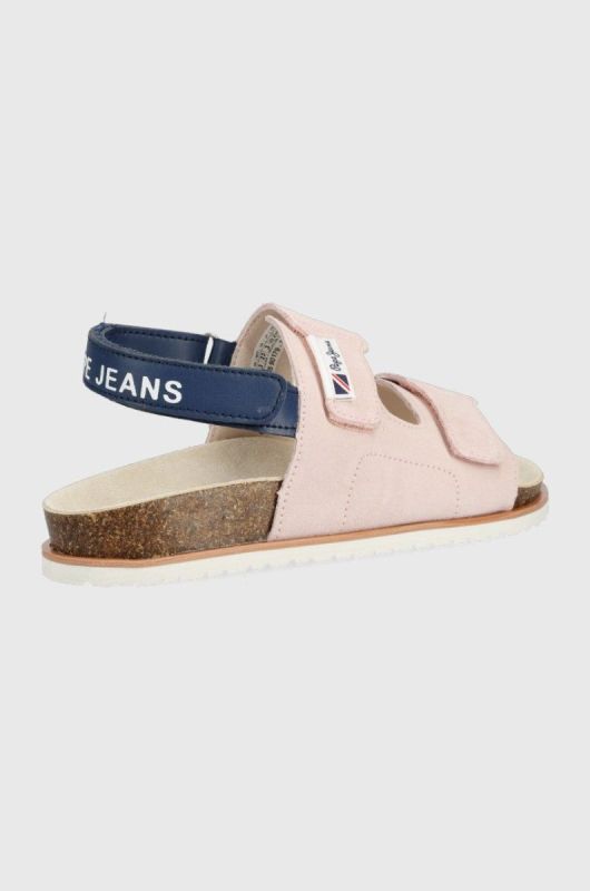 Дитячі замшеві сандалі Pepe Jeans колір рожевий фото 2