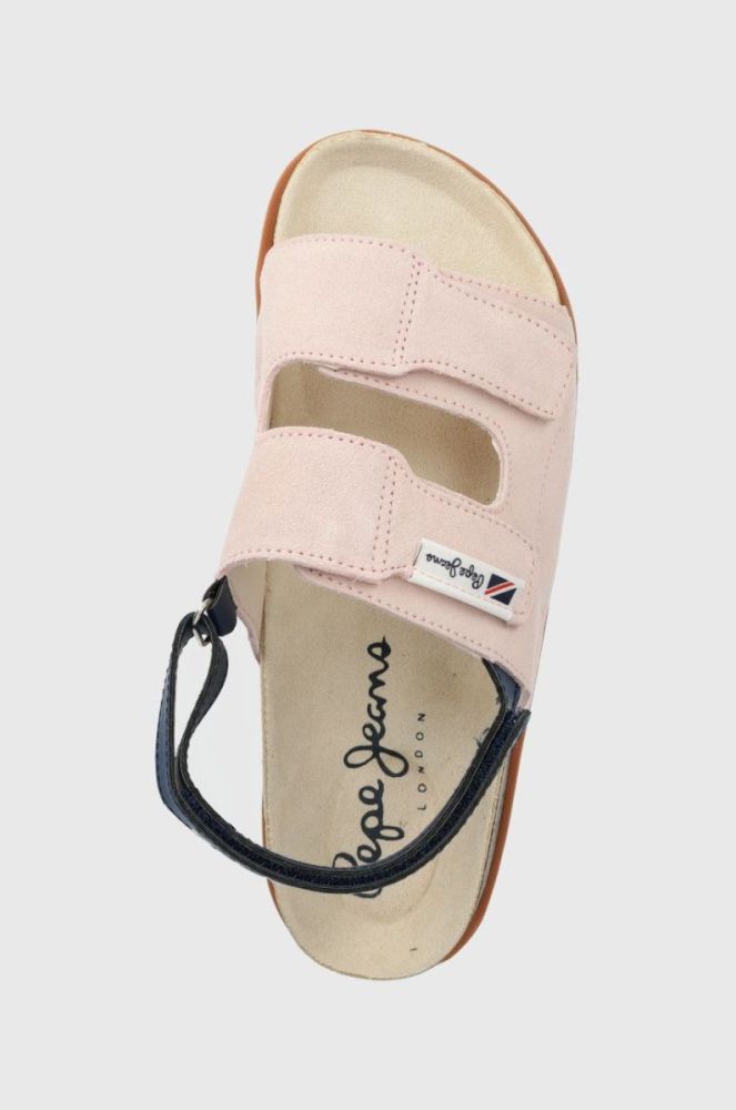 Дитячі замшеві сандалі Pepe Jeans колір рожевий фото 4