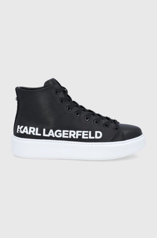 Шкіряні черевики Karl Lagerfeld Maxi Kup колір чорний (2033669)
