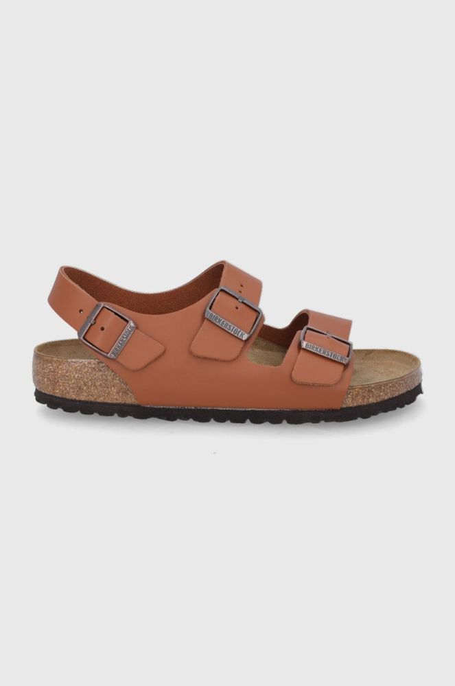 Шкіряні сандалі Birkenstock Milano чоловічі колір коричневий