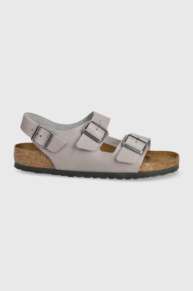 Шкіряні сандалі Birkenstock Milano чоловічі колір бежевий