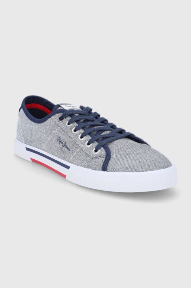 Кеди Pepe Jeans Brady Men Chambray чоловічі колір сірий фото 2