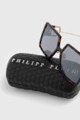 Сонцезахисні окуляри Philipp Plein жіночі колір коричневий