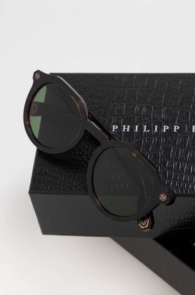 Сонцезахисні окуляри Philipp Plein чоловічі колір коричневий фото 4