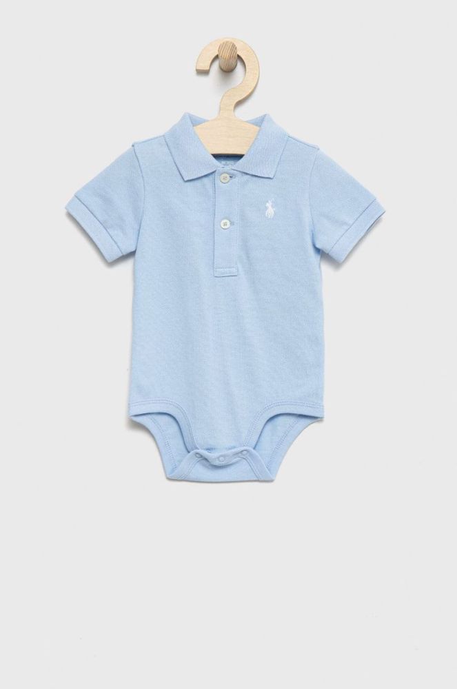Дитяче бавовняне боді Polo Ralph Lauren колір блакитний (2349598) фото 2