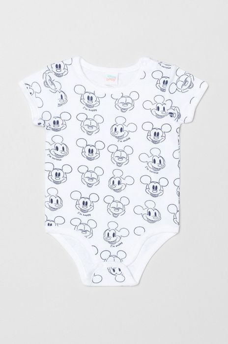 Дитяче бавовняне боді OVS X Disney (2-pack) колір білий