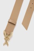 Шкіряний ремінь Patrizia Pepe жіночий колір бежевий (3377107)