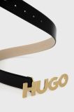 Шкіряний ремінь HUGO жіночий колір чорний (2756814)