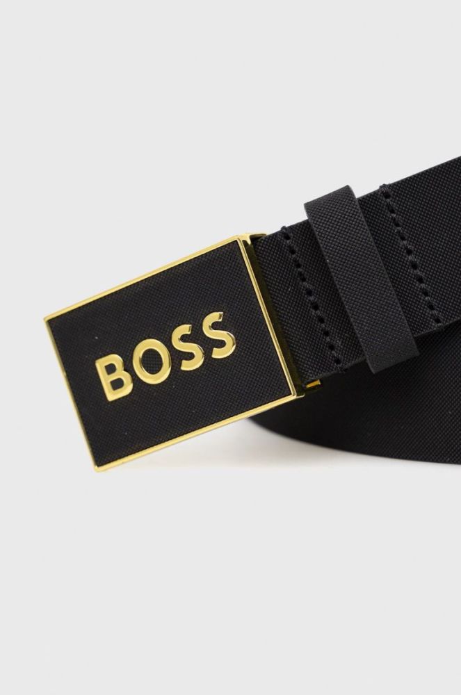 Шкіряний ремінь BOSS чоловічий колір чорний (2230763) фото 2