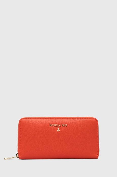 Шкіряний гаманець Patrizia Pepe жіночий колір помаранчевий (3524924)