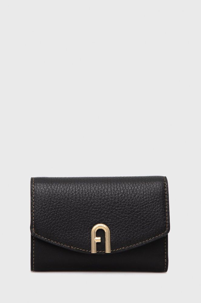 Шкіряний гаманець Furla жіночий колір чорний (2069151)