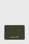 Шкіряний чохол на банківські карти MICHAEL Michael Kors колір зелений (3459919)