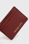 Шкіряний чохол на банківські карти MICHAEL Michael Kors жіночий колір бордовий