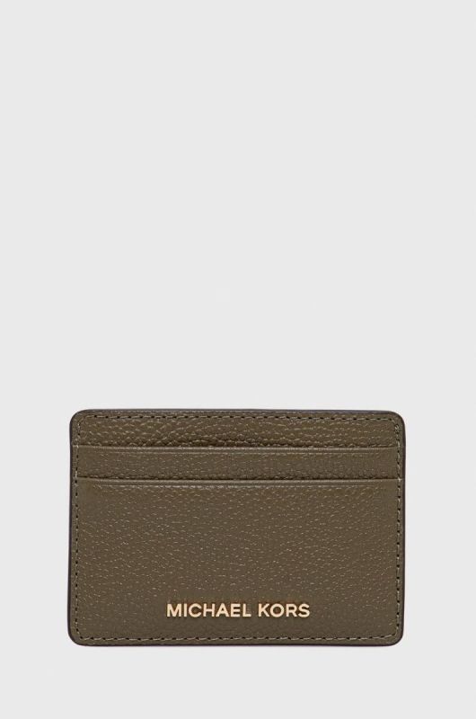 Шкіряний чохол на банківські карти MICHAEL Michael Kors жіночий колір зелений (2521106)