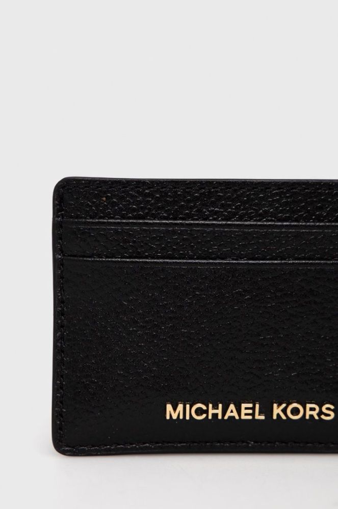 Шкіряний чохол на банківські карти MICHAEL Michael Kors жіночий колір чорний (2247041) фото 2