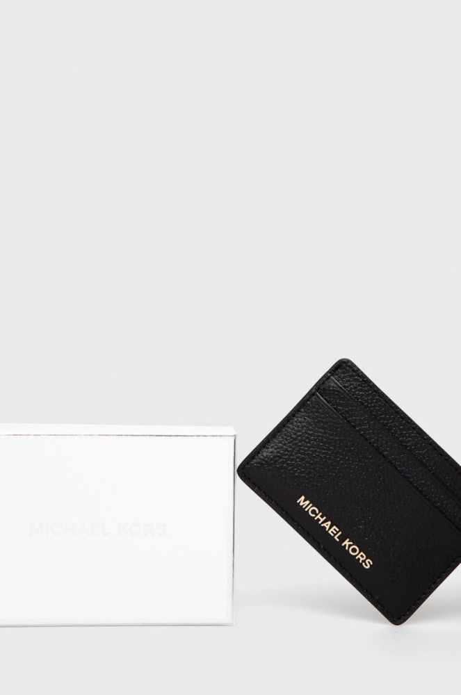 Шкіряний чохол на банківські карти MICHAEL Michael Kors жіночий колір чорний (2247041) фото 5