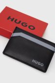 Шкіряний чохол на банківські карти HUGO чоловічий колір чорний (2304882)