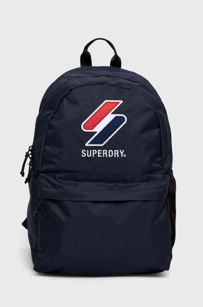 Рюкзак Superdry жіночий колір синій великий з принтом (2203366)