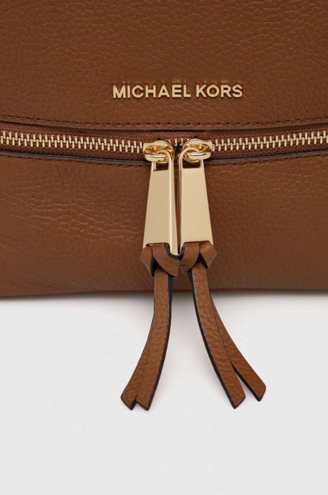 Шкіряний рюкзак MICHAEL Michael Kors жіночий колір коричневий малий однотонний (3076598) фото 4