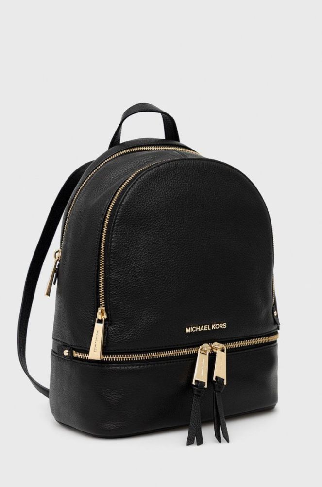 Шкіряний рюкзак MICHAEL Michael Kors колір чорний фото 3