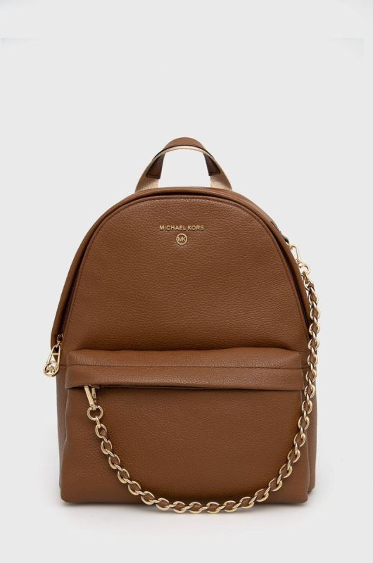 Шкіряний рюкзак MICHAEL Michael Kors жіночий колір коричневий малий однотонний (2102982)