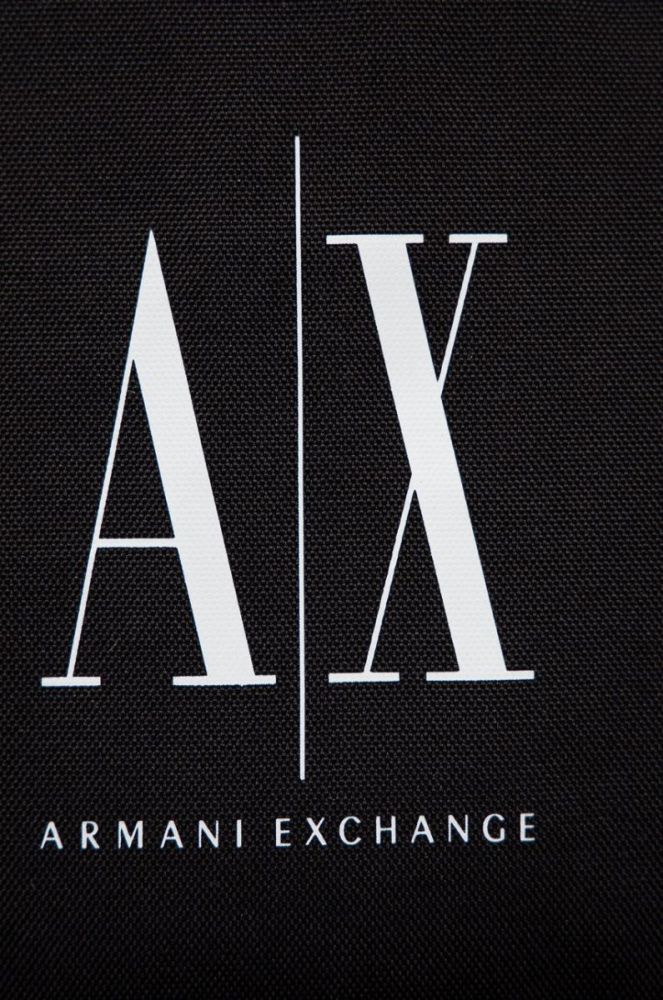 Рюкзак Armani Exchange чоловічий колір чорний великий з принтом фото 2