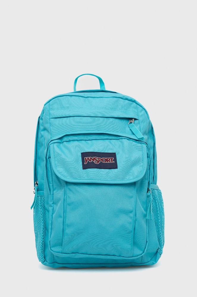 Рюкзак Jansport колір бірюзовий великий однотонний