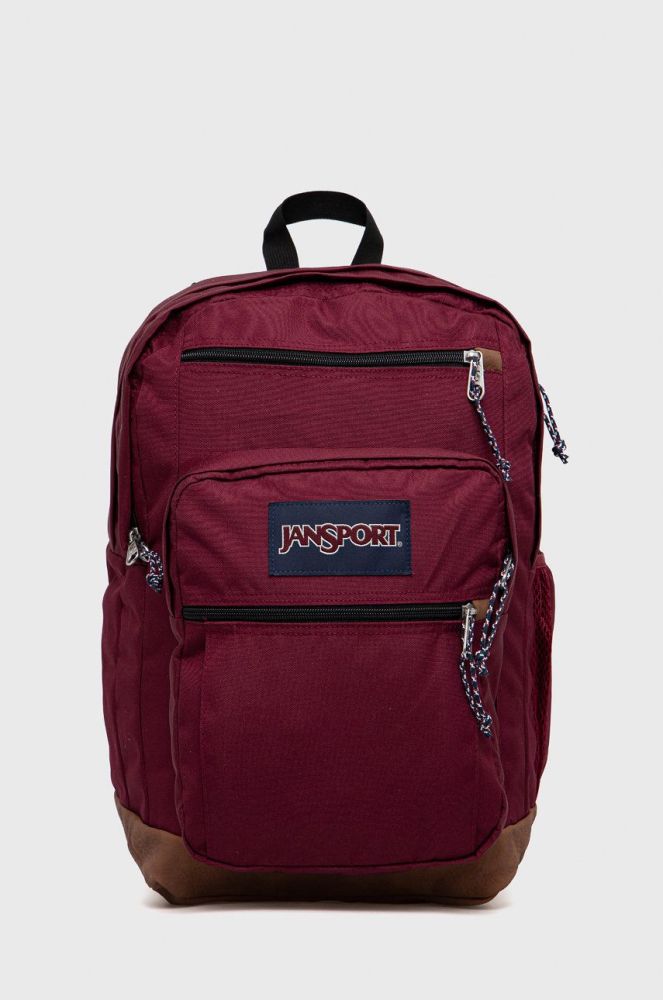 Рюкзак Jansport колір бордовий великий з аплікацією