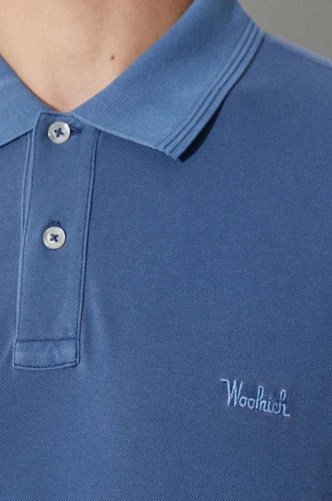 Поло Woolrich чоловічий колір синій однотонний CFWOPO0035MRUT1483-3989 (3260298) фото 5