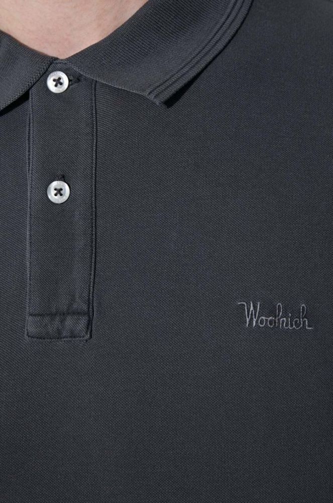 Поло Woolrich чоловічий колір синій однотонний CFWOPO0035MRUT1483-3989 (3260302) фото 6