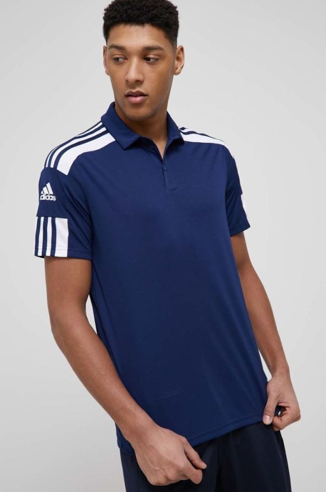 Спортивне поло adidas Performance HC6277 колір синій з аплікацією фото 2