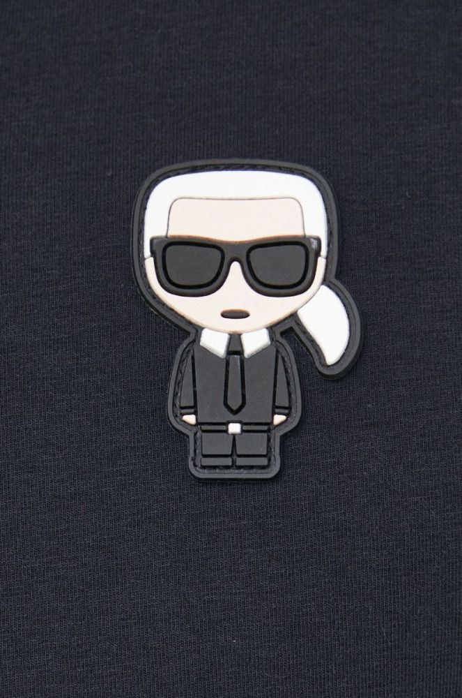 Поло Karl Lagerfeld чоловічий колір синій з аплікацією фото 5