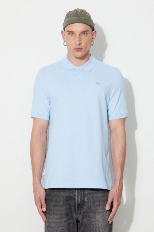 Бавовняне поло Lacoste однотонний PH2760-001 колір блакитний