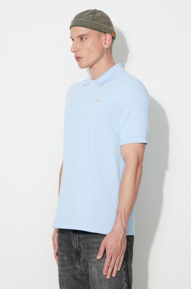 Бавовняне поло Lacoste однотонний PH2760-001 колір блакитний фото 4