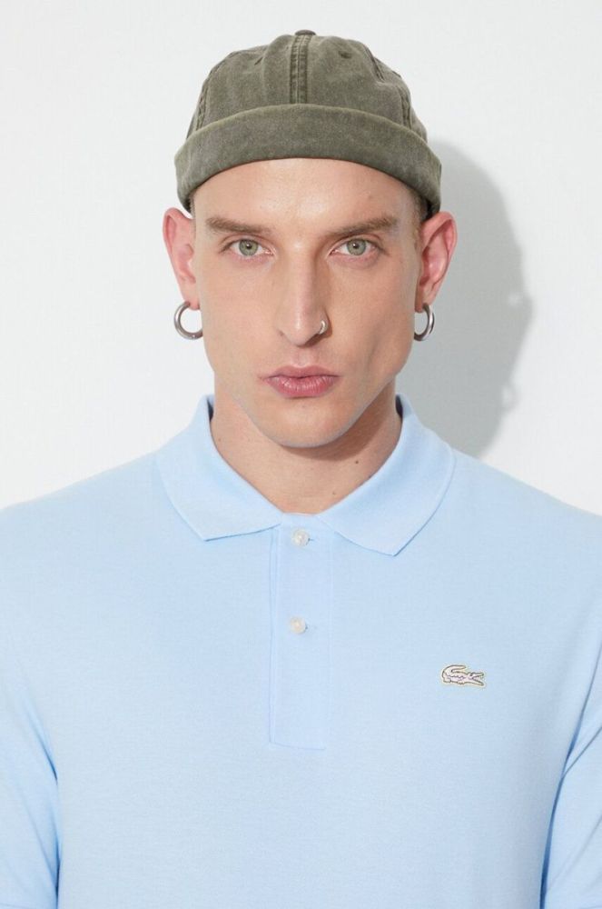 Бавовняне поло Lacoste однотонний PH2760-001 колір блакитний фото 5