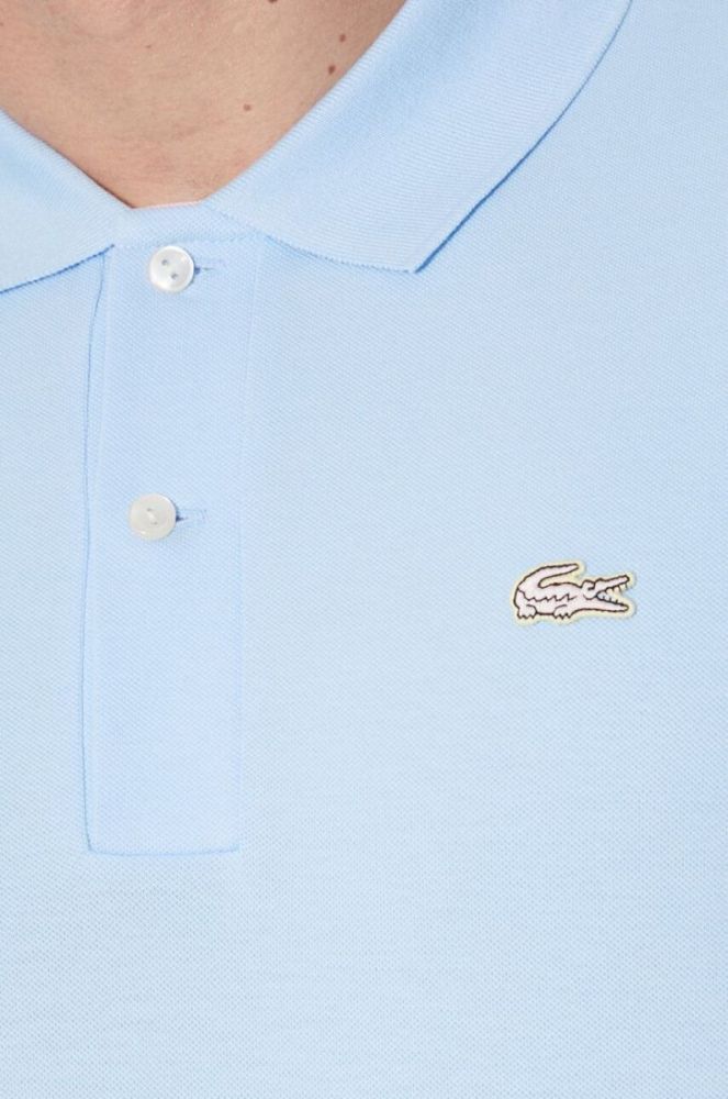 Бавовняне поло Lacoste однотонний PH2760-001 колір блакитний фото 6
