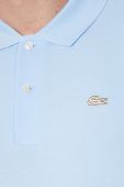 Бавовняне поло Lacoste однотонний PH2760-001 колір блакитний Бавовняне поло Lacoste однотонний PH2760-001 колір блакитний