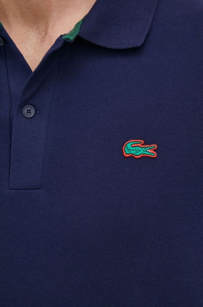Бавовняне поло Lacoste колір синій однотонний PH2760-001 фото 5