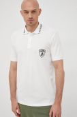 Бавовняне поло Lamborghini колір білий з принтом