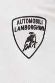 Бавовняне поло Lamborghini колір білий з принтом
