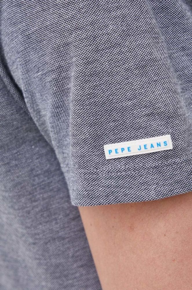 Бавовняне поло Pepe Jeans Fabrice D колір синій візерунок фото 5
