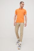 Бавовняне поло Superdry колір помаранчевий однотонний (2333367)