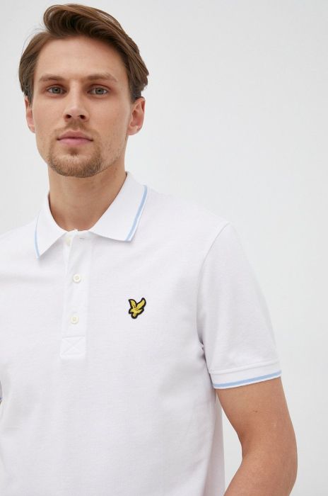 Поло Lyle & Scott чоловічий колір білий однотонний
