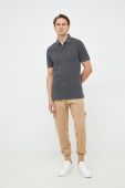 Бавовняне поло BOSS Boss Casual колір сірий однотонне