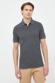 Бавовняне поло BOSS Boss Casual колір сірий однотонне