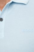 Бавовняне поло BOSS Boss Casual однотонне колір блакитний (2440036)